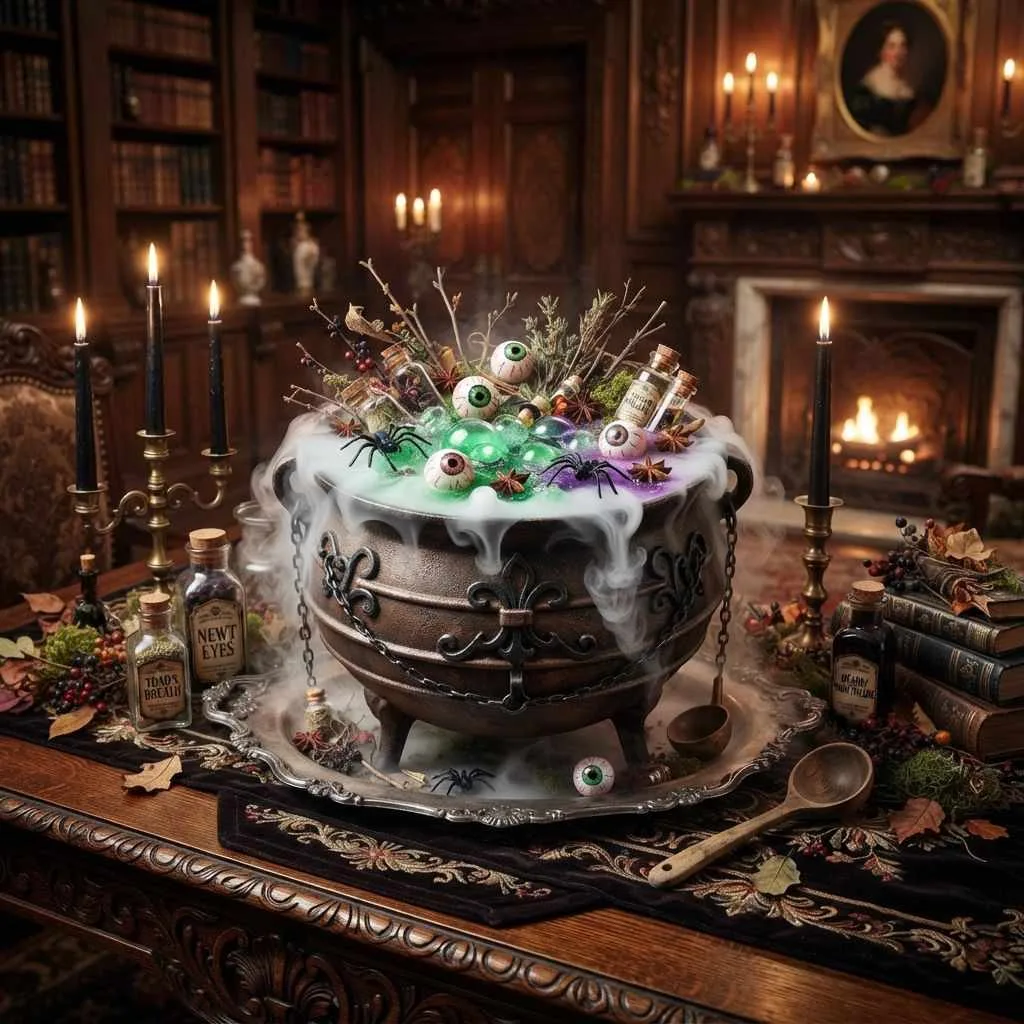15 Halloween Decor Ideas for 2026 That'll Make Your Home the Talk of the Neighborhood 9 Witch's Brew Table Centerpiece