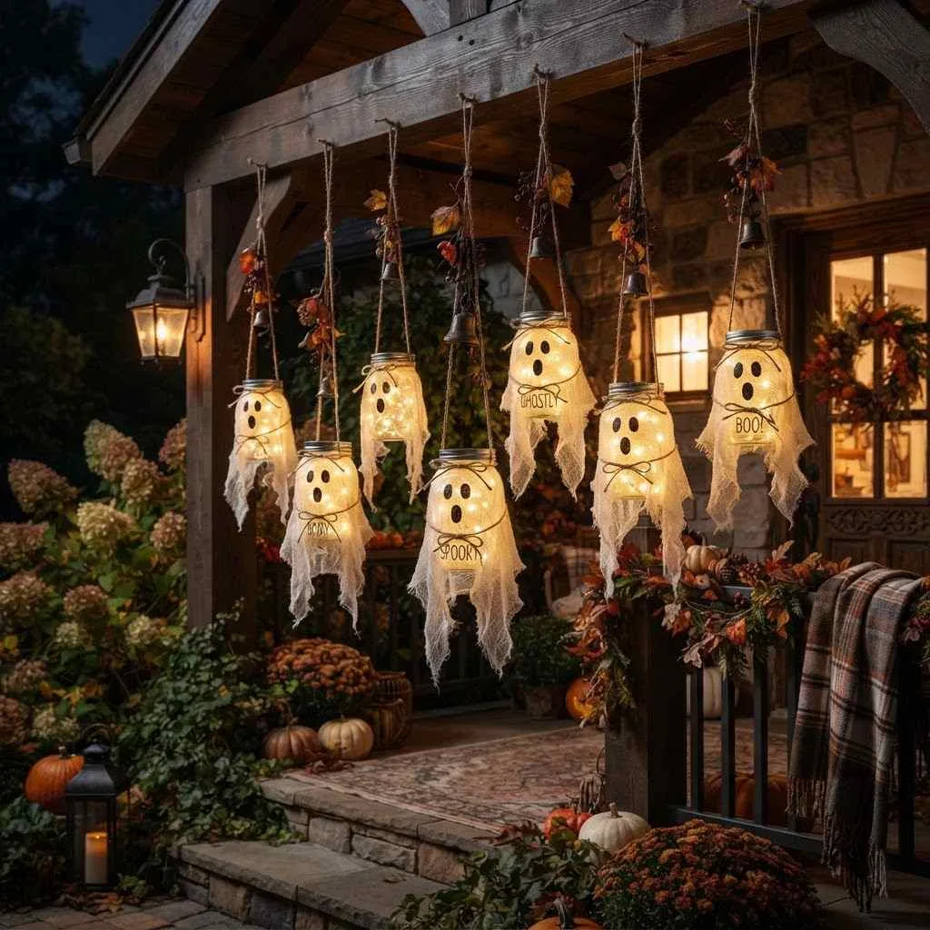 Hanging Ghost Light Jars
