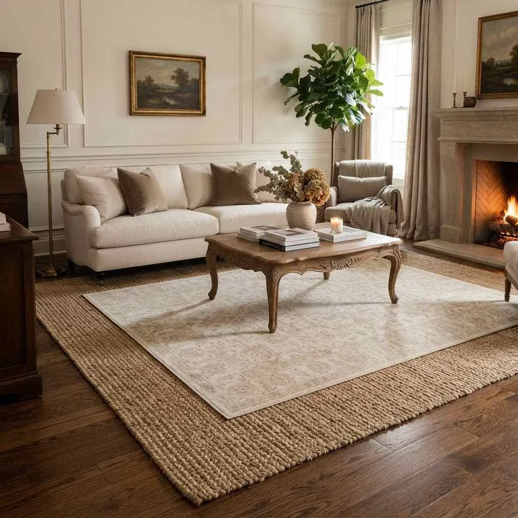 Fall Neutral Decor Ideas: 15 Cozy Ways to Warm Up Your Home This Season 14 Layered Neutral Rugs