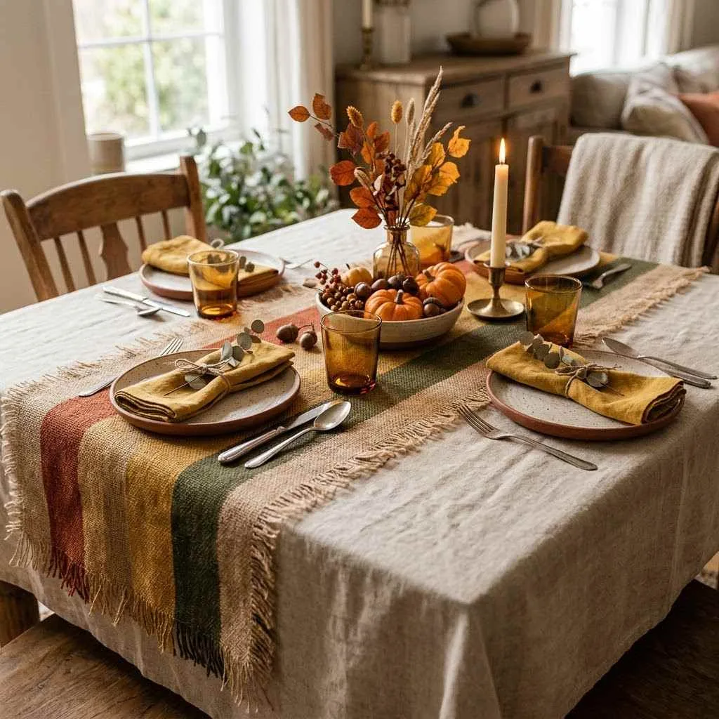 15 Fall Dinner Party Decor Ideas 2 Fall Dinner Party Decor Ideas Layered Table Runners for Instant Warmth