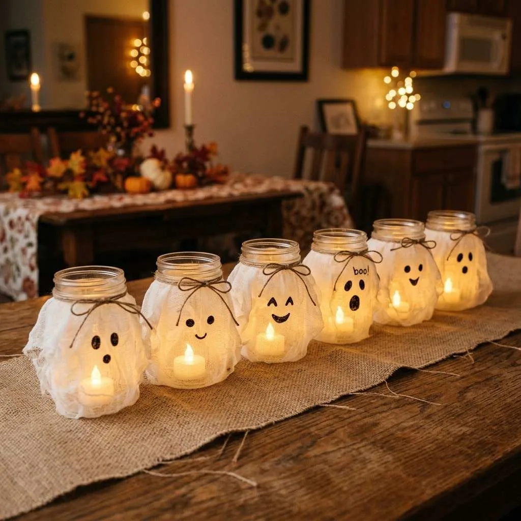 4. Mason Jar Ghost Luminaries