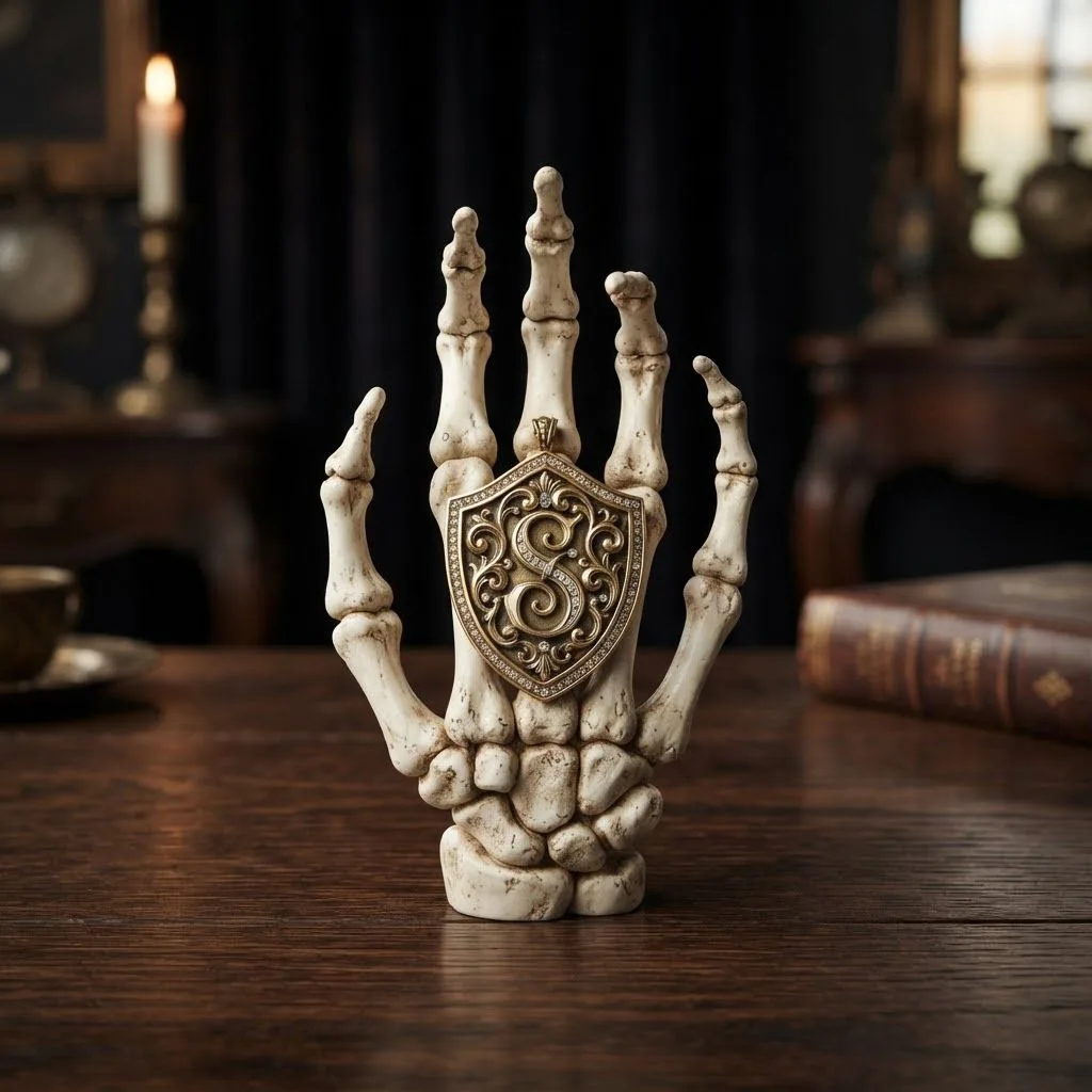 Monogrammed Skeleton Hand