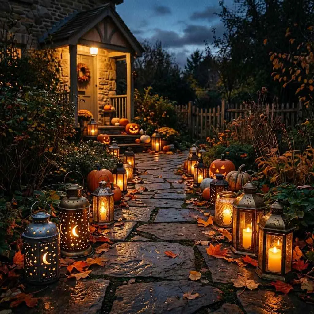 12. Old-World Lantern Lighting