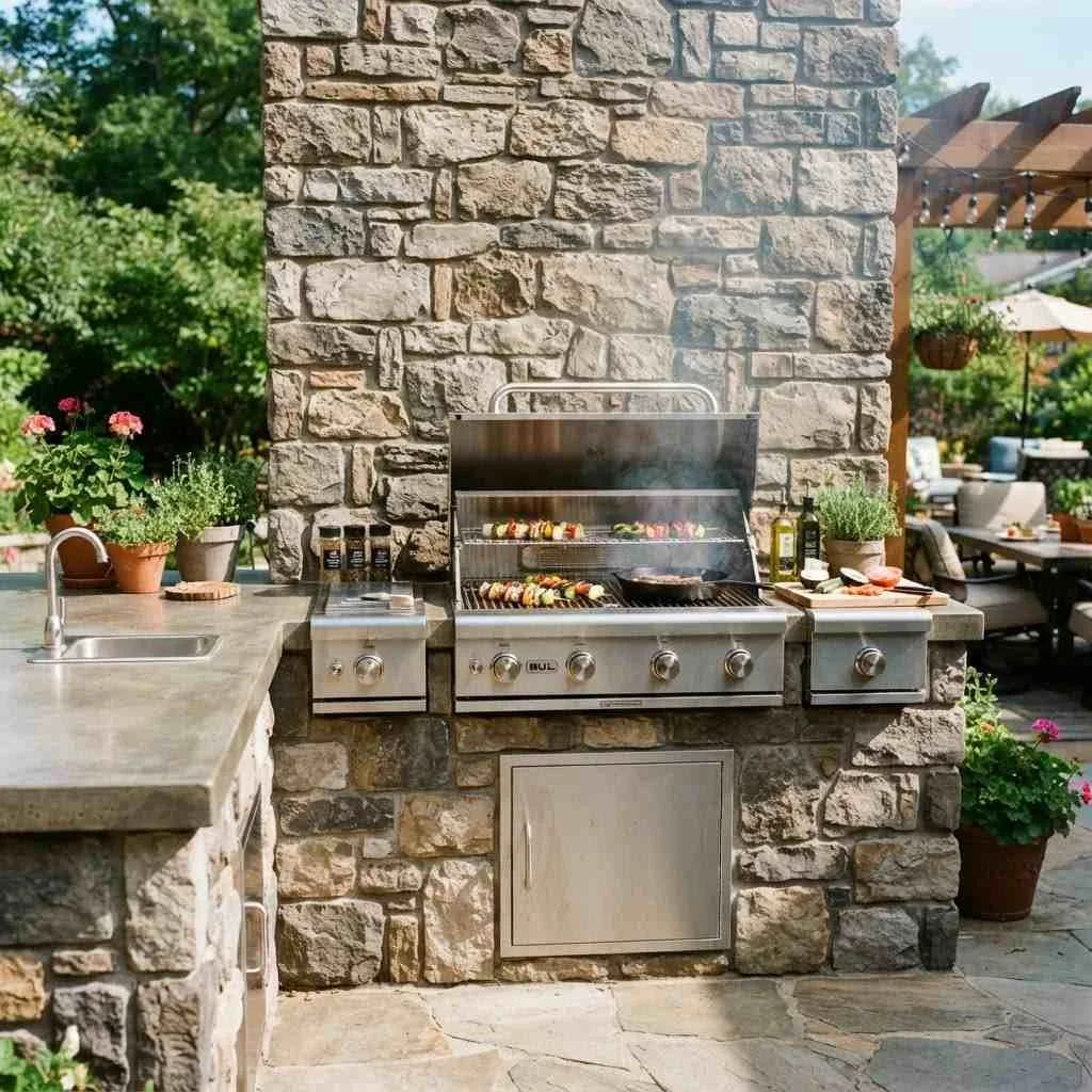 2. Outdoor Kitchen Backsplash