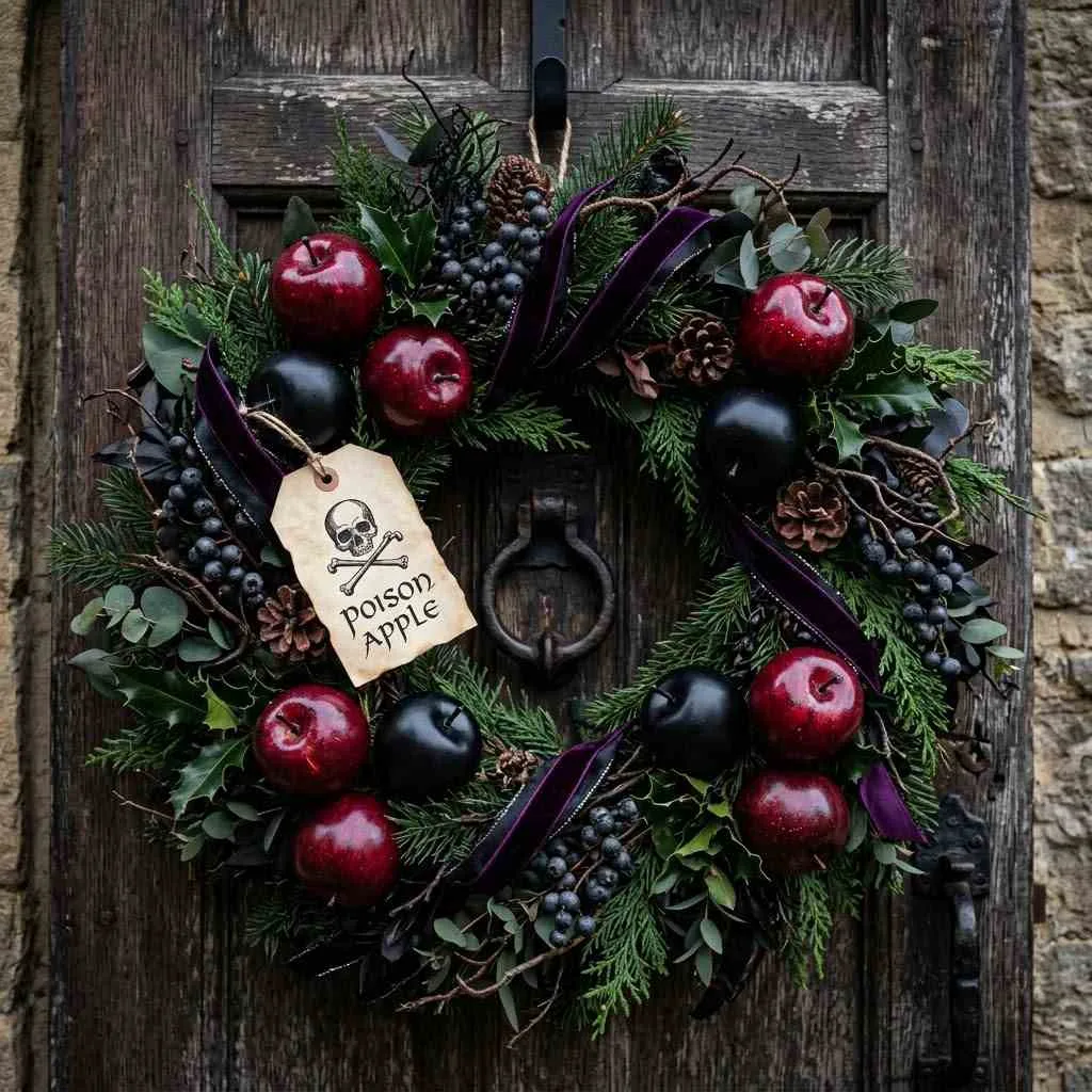 14 Halloween Wreath Ideas to Transform Your Front Door 15 14. Poison Apple Wreath