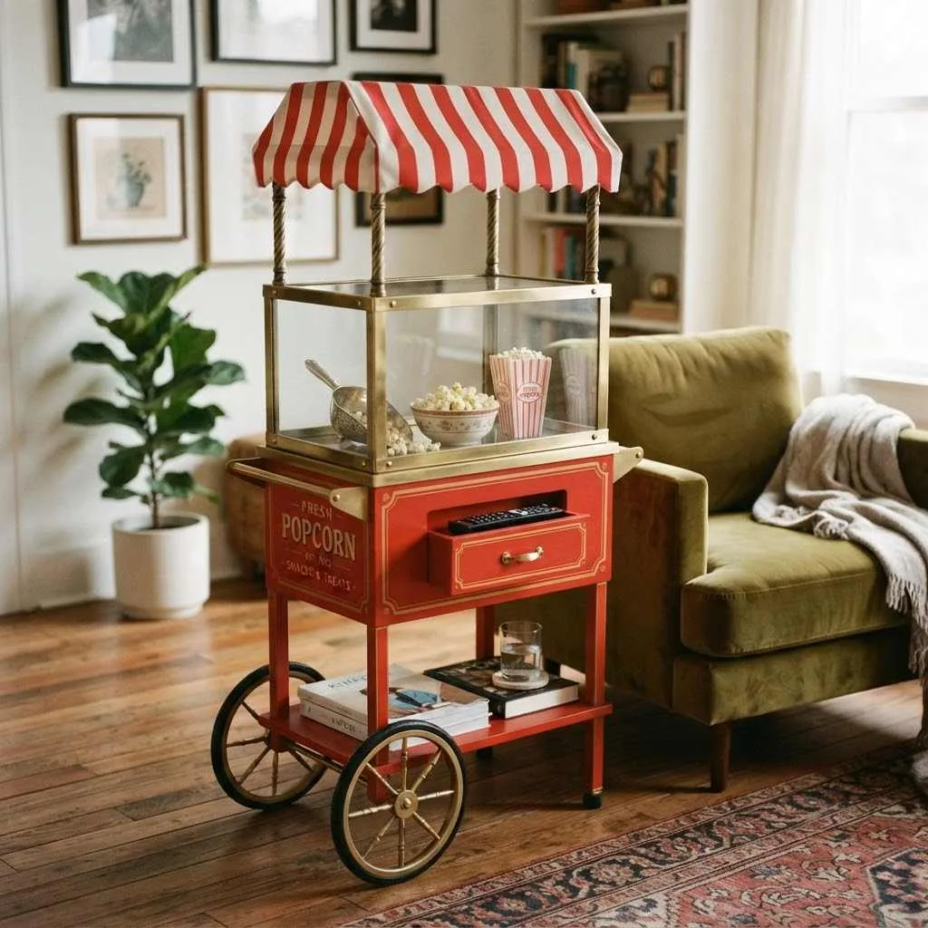 15 Circus Interior Decor Ideas Brings Magic Into Your Home 14 Popcorn Cart Side Table