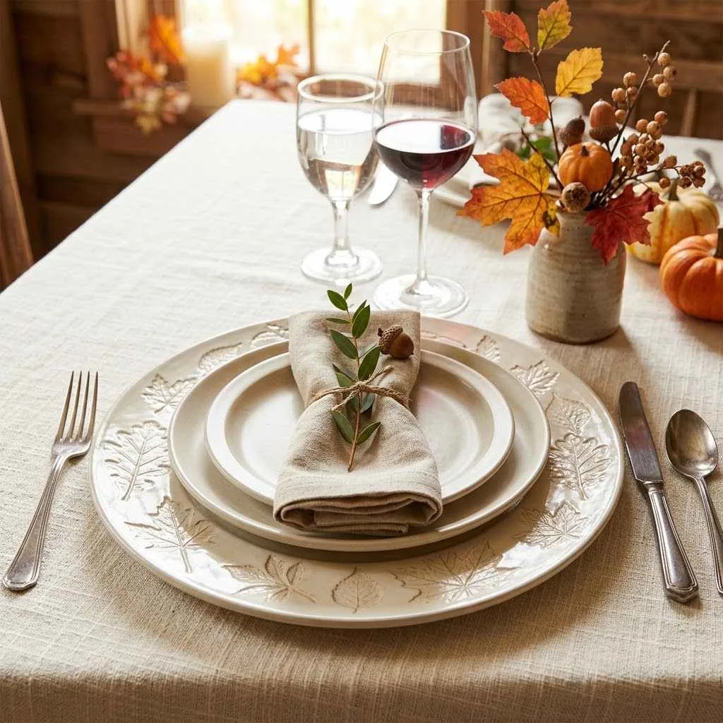 Pressed Leaf Design Plates