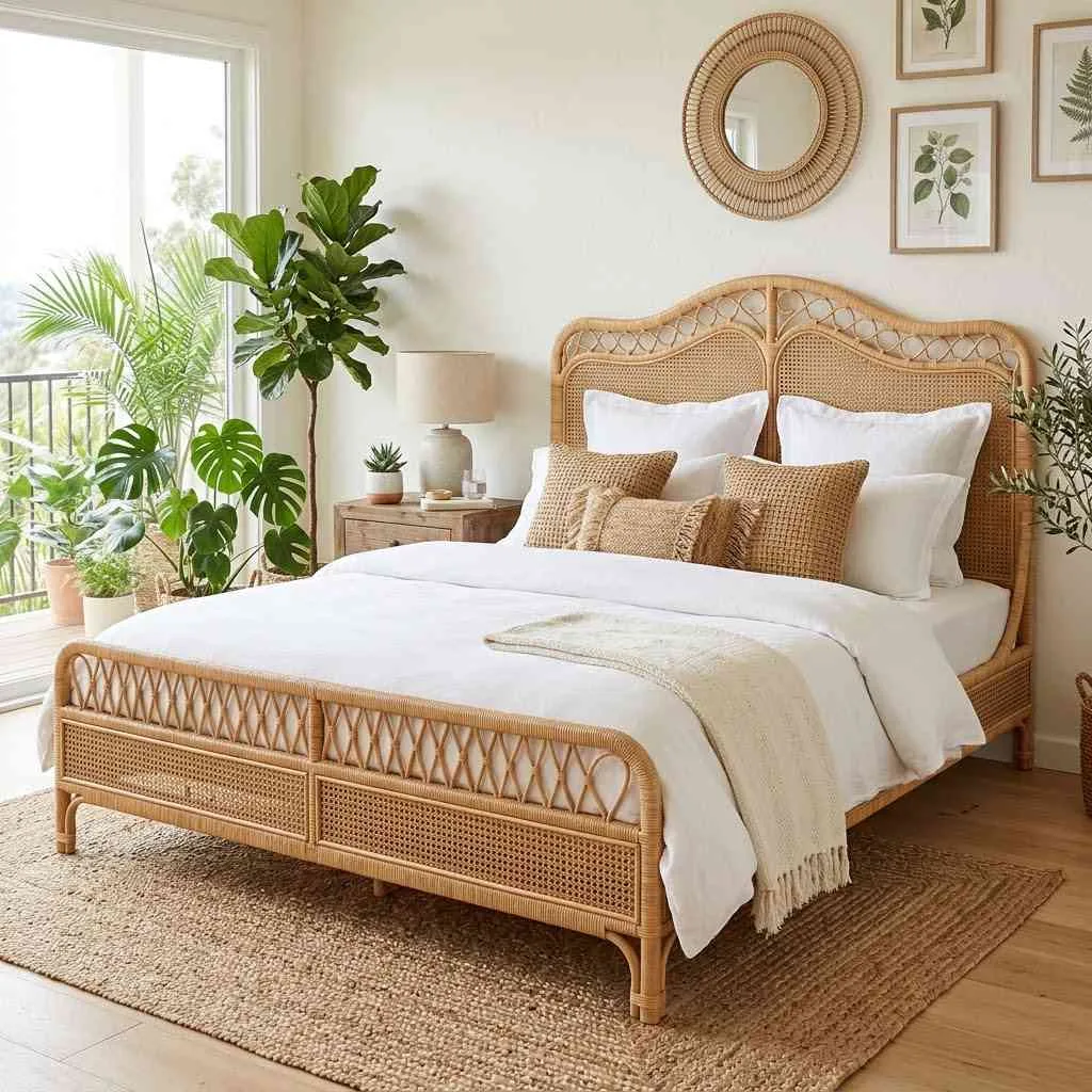 15 Rattan Furniture Decor Ideas to Warm Up Any Room 12 Rattan Bed Frames for a Retreat-Like Feel