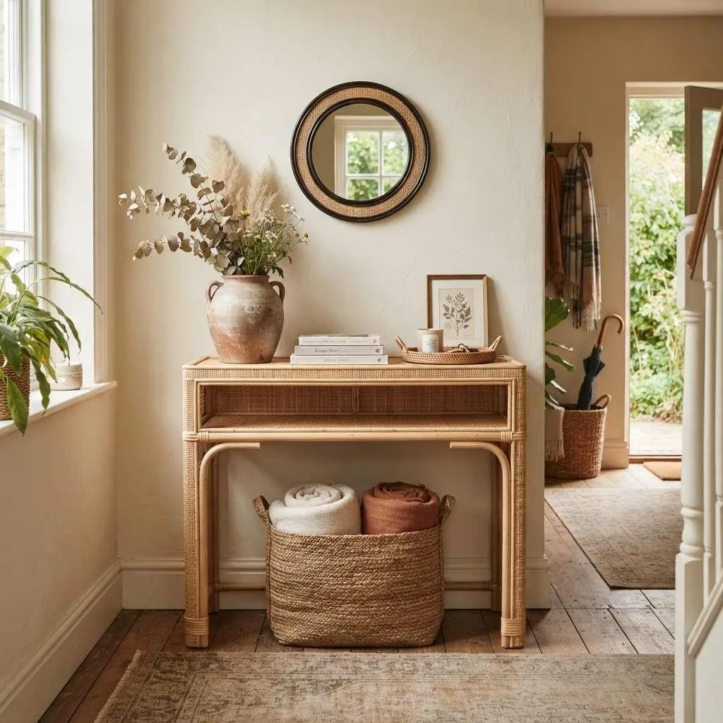 15 Rattan Furniture Decor Ideas to Warm Up Any Room 16 Rattan Console Tables for Entryway Charm