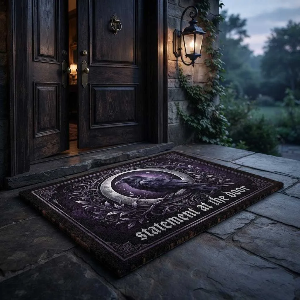 Raven and Crescent Moon Scene