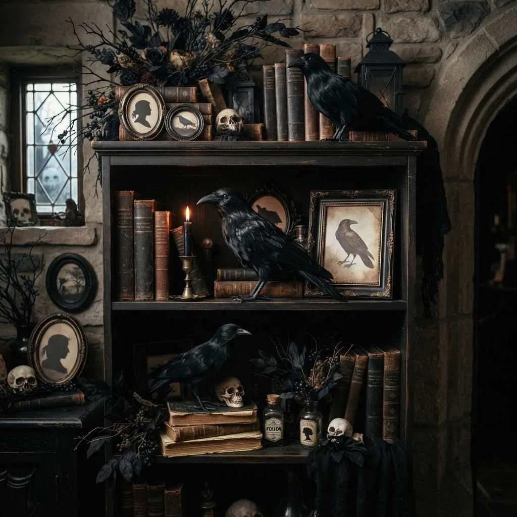 14 Gothic Halloween Decor Ideas to Transform Your Home This October 3 2. Raven and Crow Accents