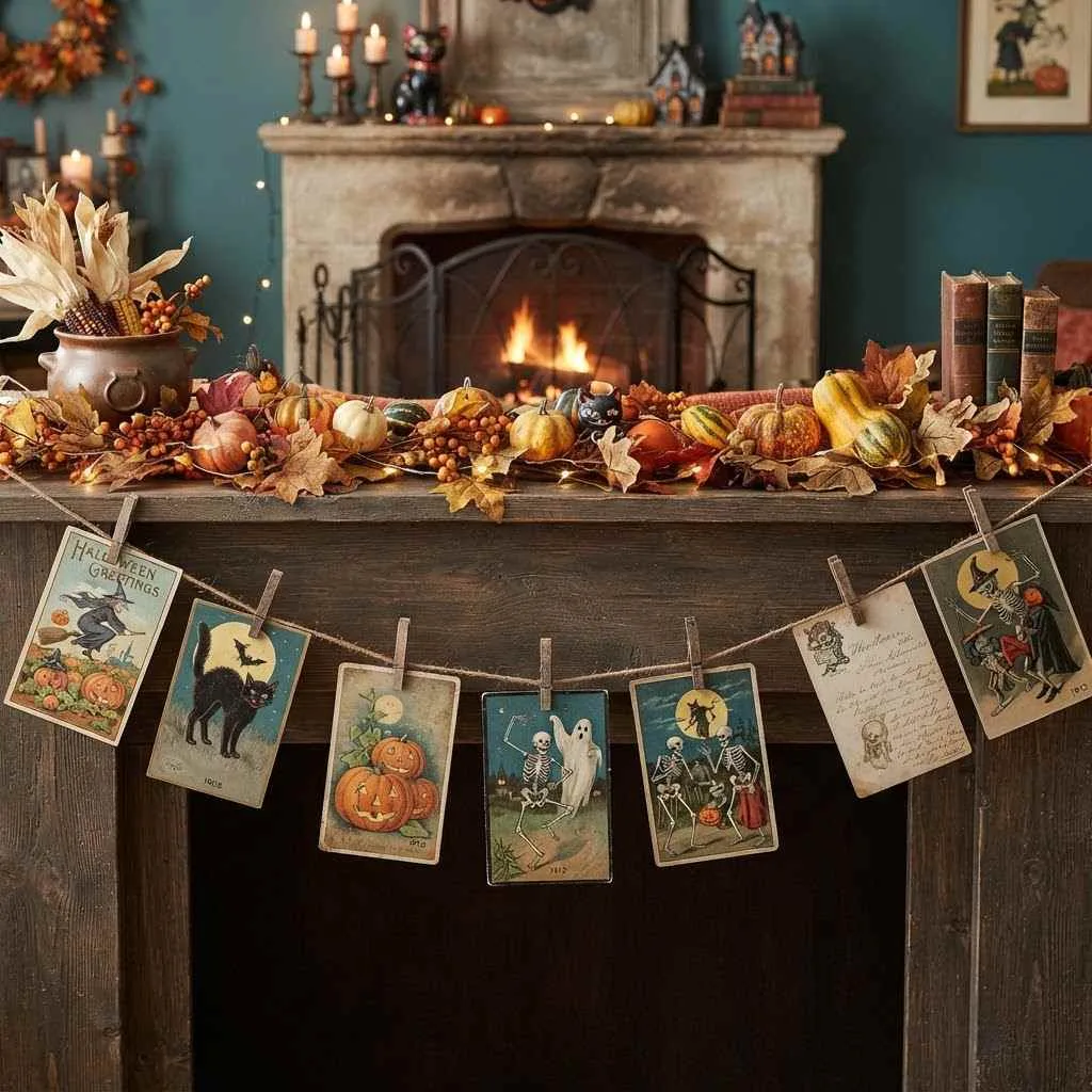 2. Retro Halloween Postcards Display