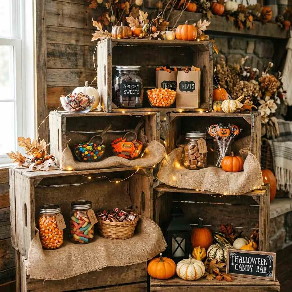Rustic Wood Crate Candy Display