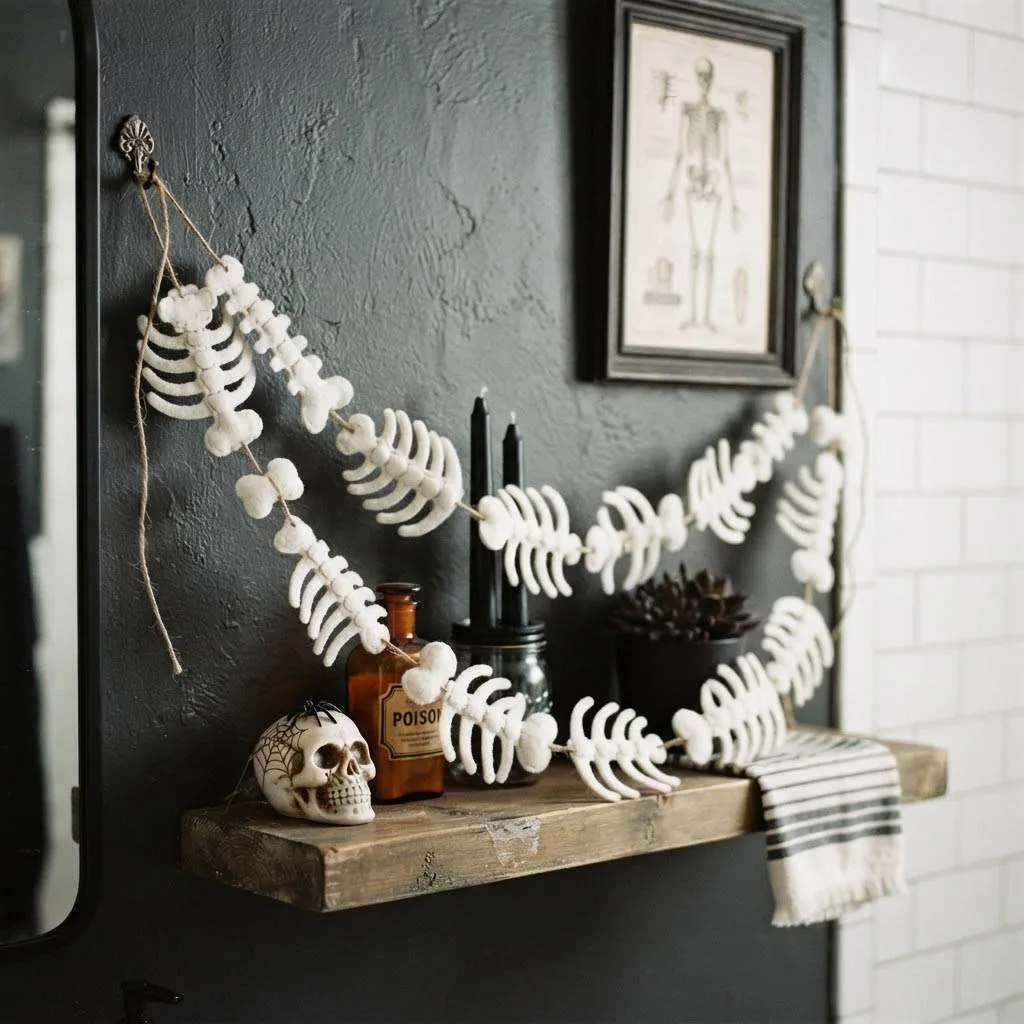 14 Halloween Garland Ideas to Deck Out Your Home This Spooky Season 15 Skeleton Bone Chain Garland