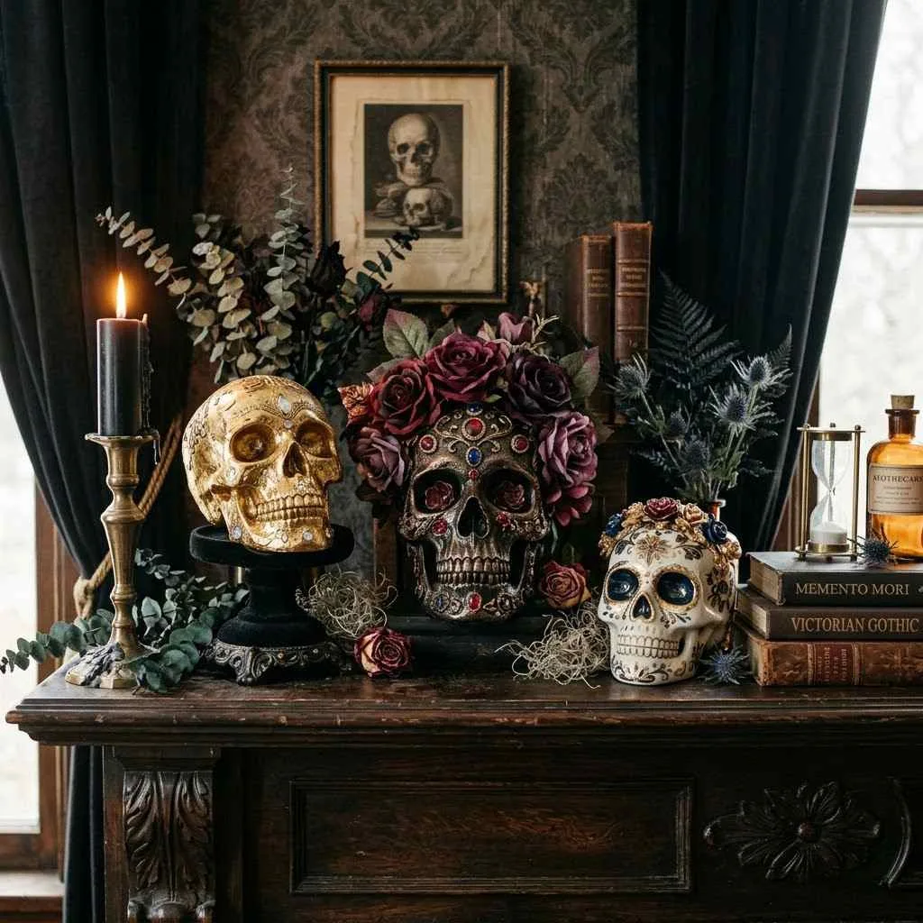 14 Gothic Halloween Decor Ideas to Transform Your Home This October 6 5. Skull and Bone Accessories