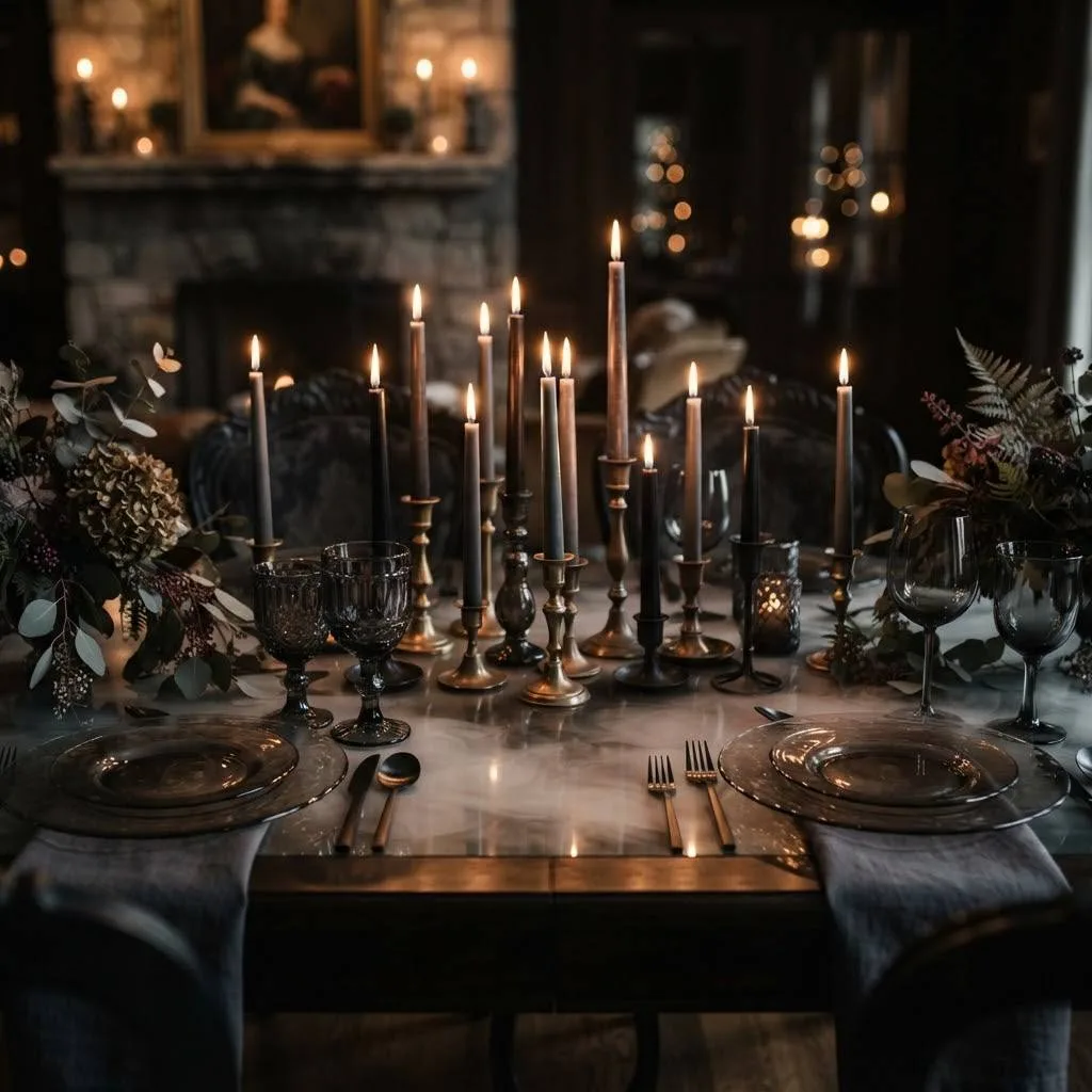 Smoky Mirror Table Settings