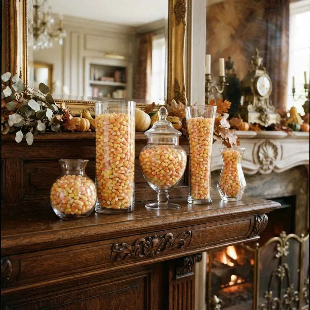 14 Dreamy Pastel Halloween Decor Ideas You'll Absolutely Love 7 Soft Yellow Candy Corn Vases