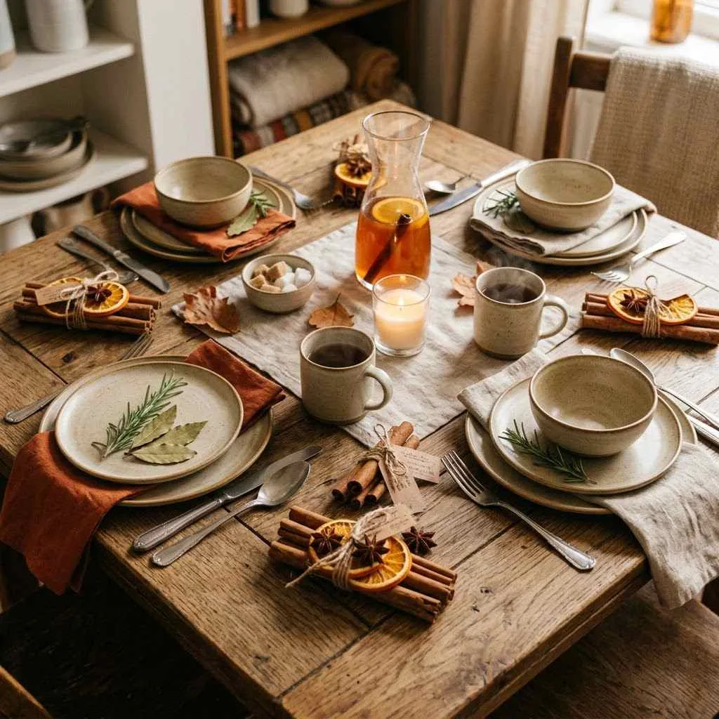 15 Fall Tablescape Ideas That'll Make Your Table the Star of the Season 14 13. Spiced Cinnamon and Citrus Accents