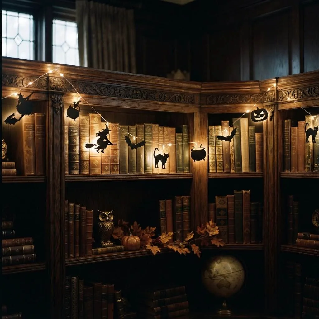 15 Halloween Classroom Decor Ideas That'll Make Your Room the Talk of the School! 9 Spooky Silhouette String Lights