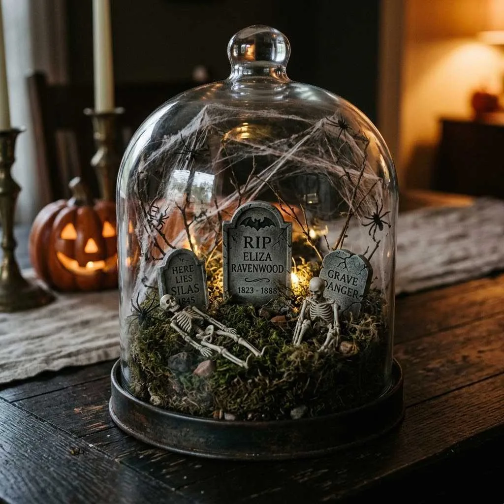 15 Spooktacular Halloween Table Centerpiece Ideas 11 Spooky Terrarium Display
