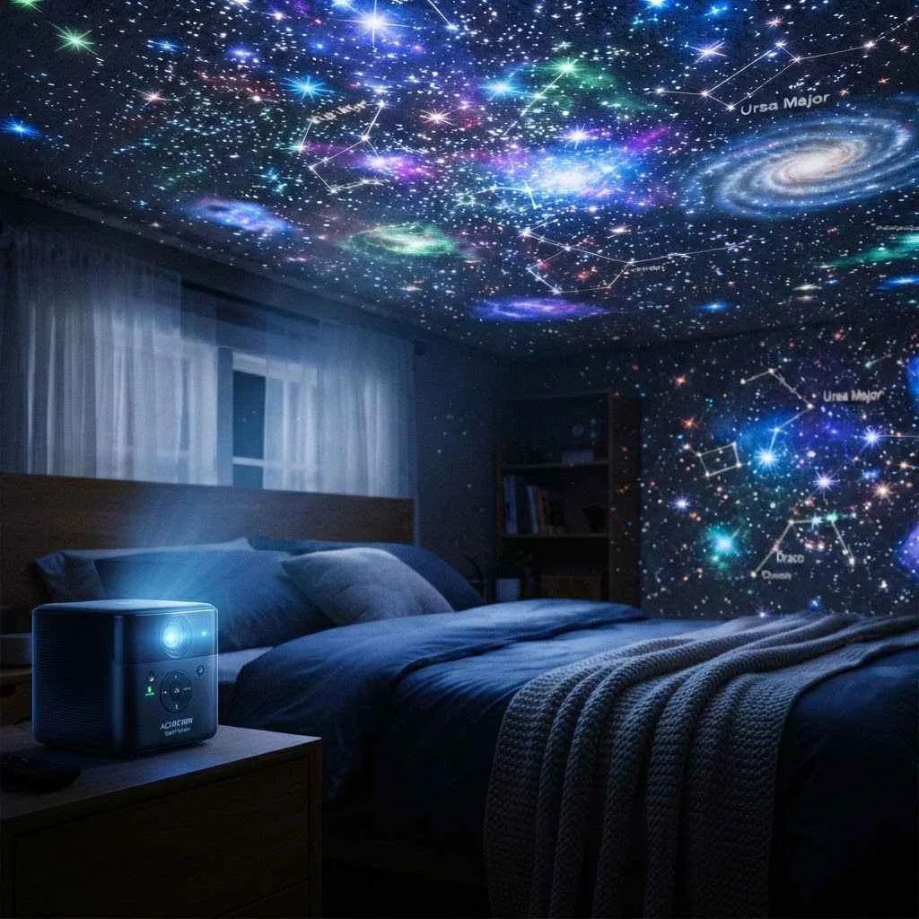 15 Celestial Decor Ideas for a Dreamy Home 7 Star Chart Ceiling Projector