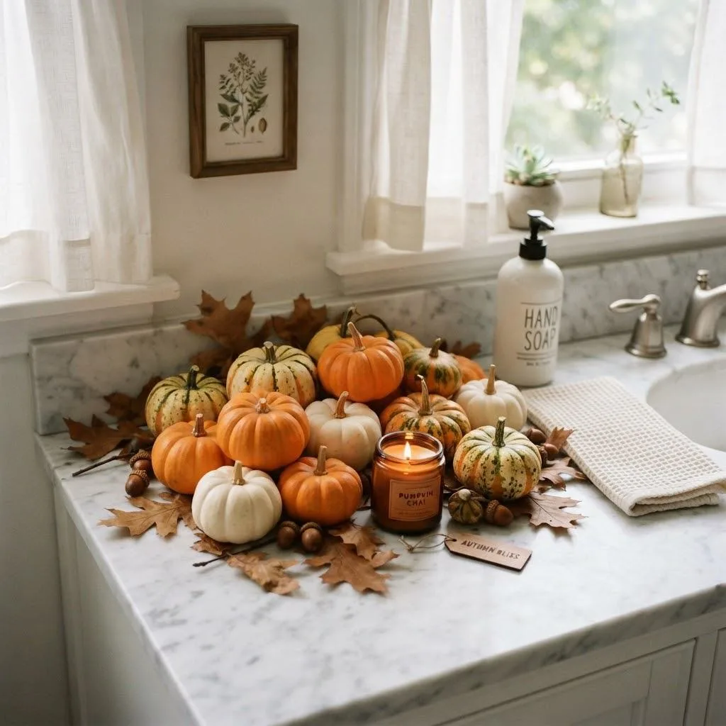5. Style Your Counter with Mini Pumpkins