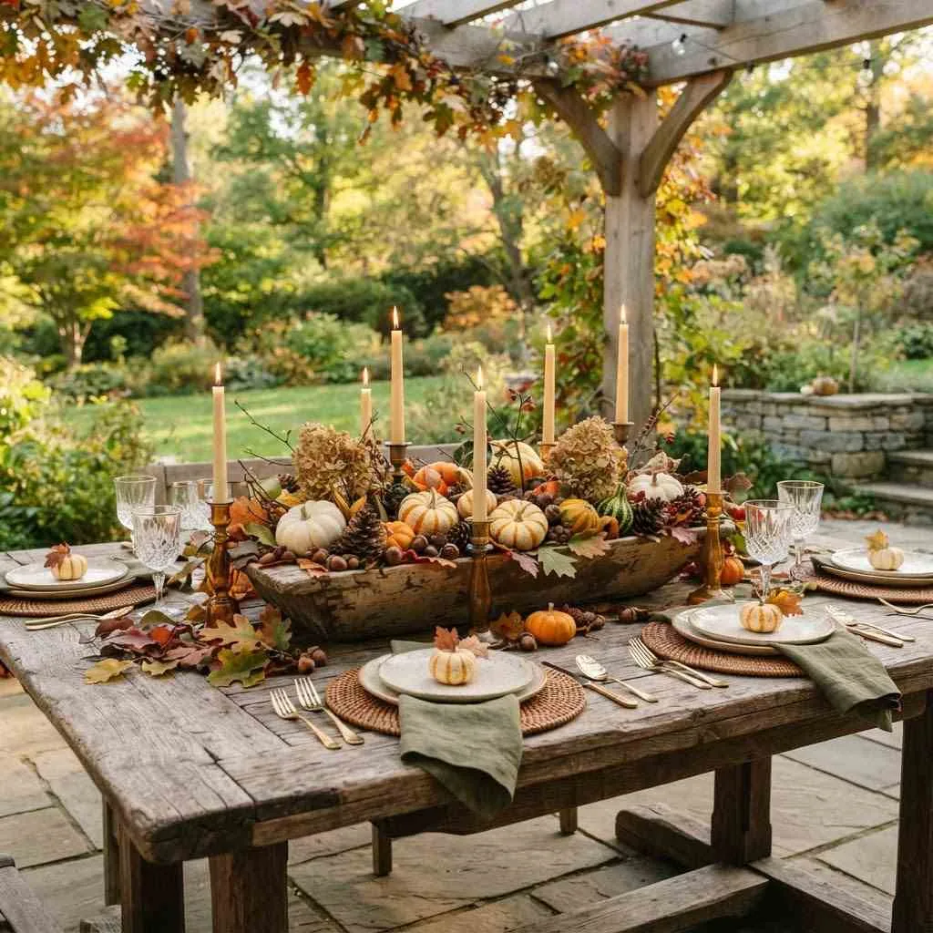15 Fall Patio Decor Ideas That'll Make You Want to Stay Outside All Season 10 Style a Tablescape with Natural Elements