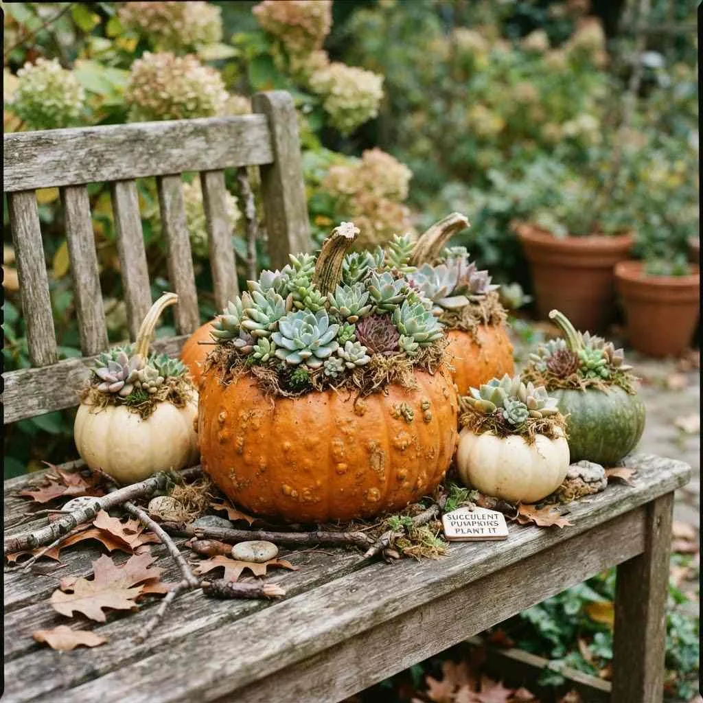 15 Pumpkin Decorating Ideas for 2026 You'll Want to Try Right Now 8 7. Succulent-Topped Pumpkins