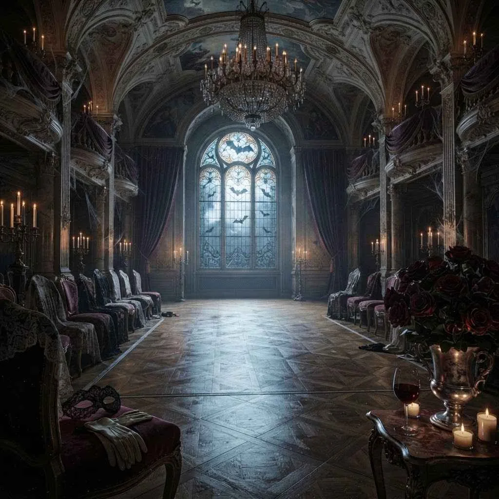 15 Dark Romantic Halloween Aesthetic Ideas 3 2. Vampire Ballroom Romance