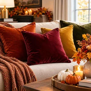 Velvet Pillow Fall Decor Ideas