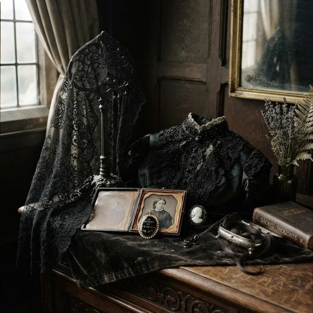 15 Dark Romantic Halloween Aesthetic Ideas 11 10. Victorian Mourning Elegance