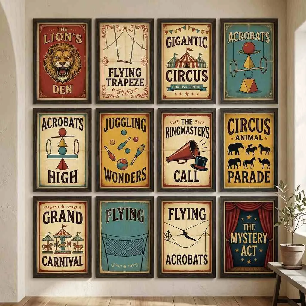15 Circus Interior Decor Ideas Brings Magic Into Your Home 3 Vintage Circus Poster Gallery