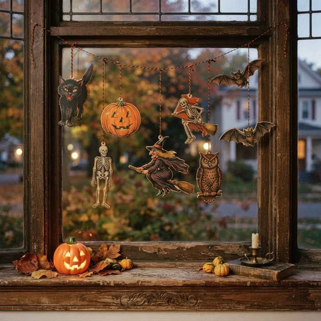 Retro Halloween Decor Ideas Vintage Die-Cut Paper Decorations  