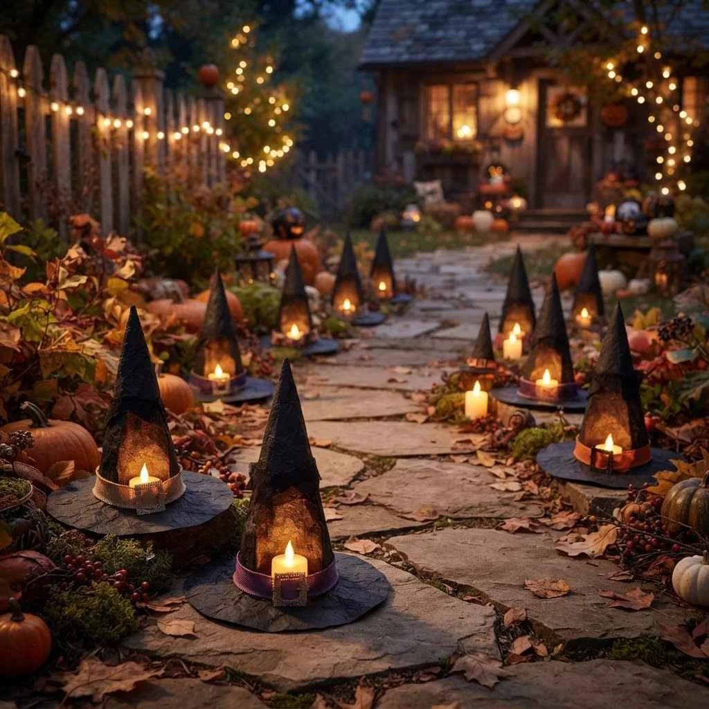 14 Halloween Lantern Ideas to Light Up Your Spooky Season 6 Witch Hat Luminaries