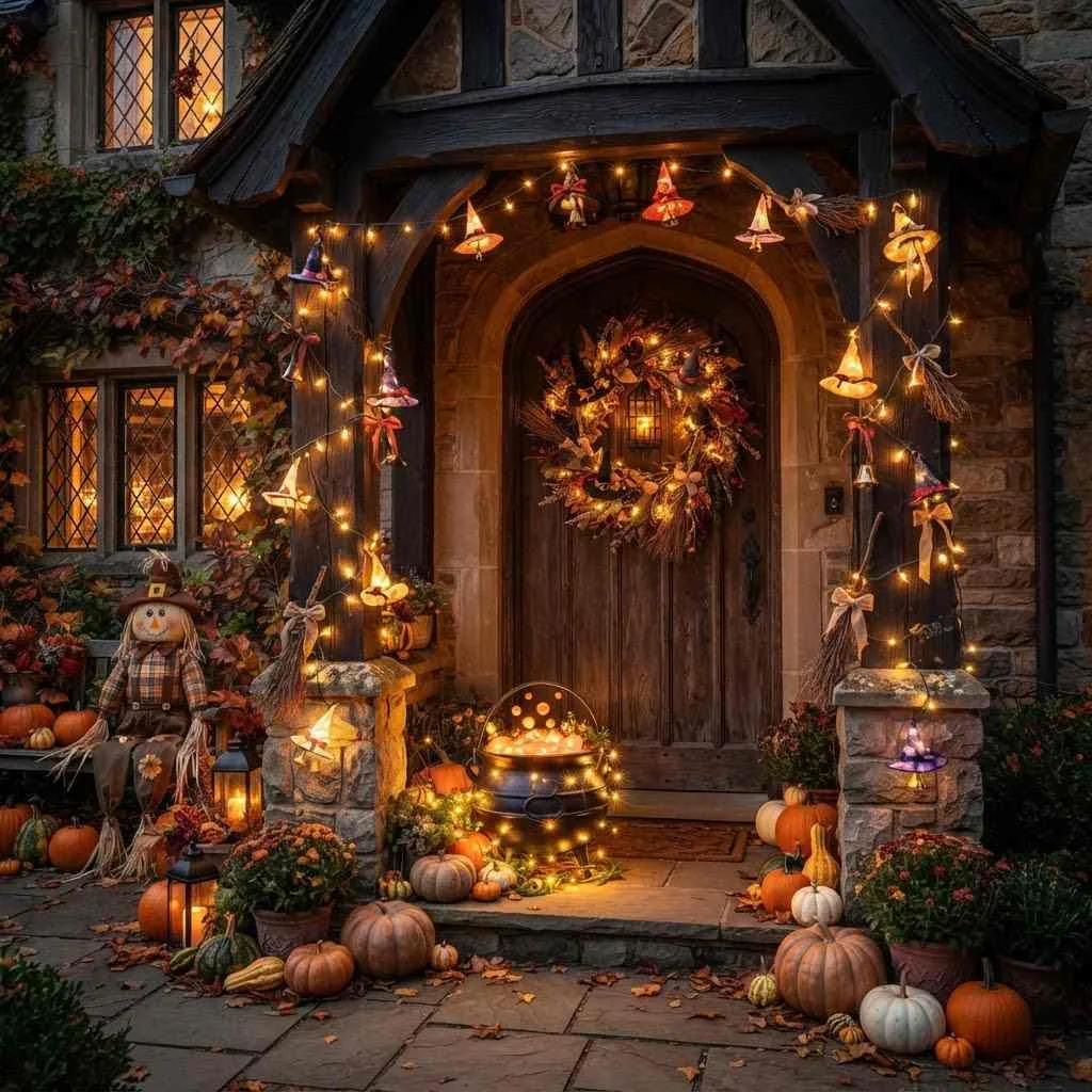 Witch Hat and Broom Lights