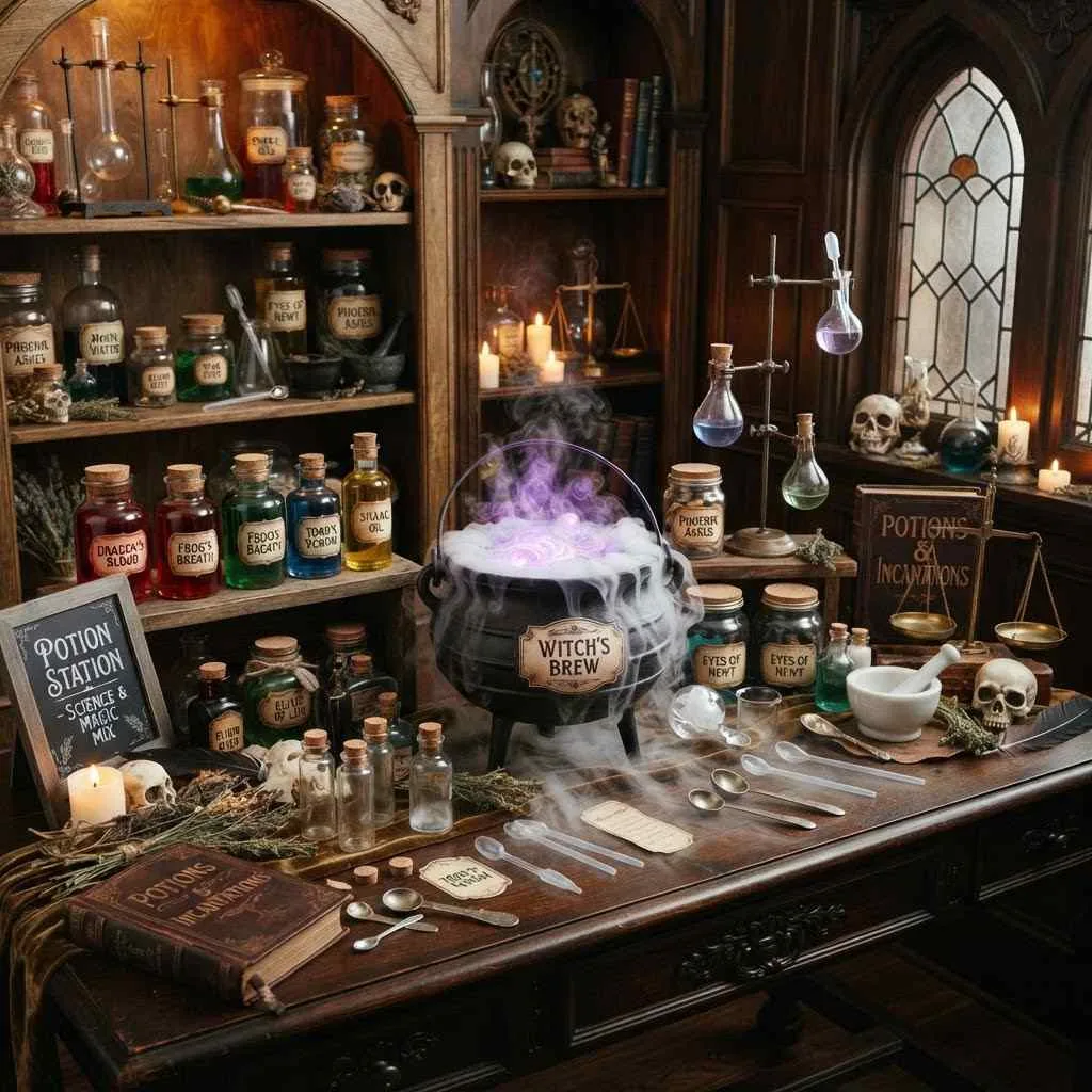 15 Halloween Classroom Decor Ideas That'll Make Your Room the Talk of the School! 11 Witch's Brew Science Table