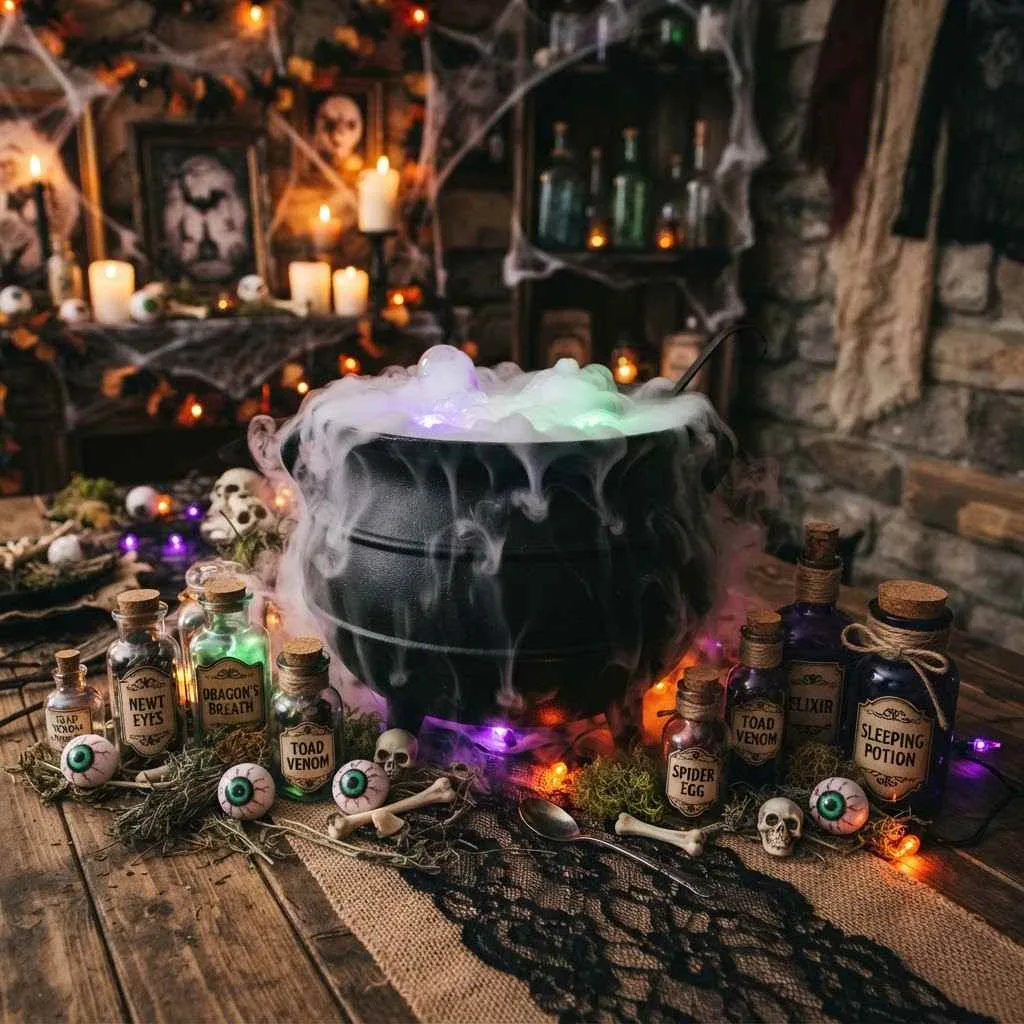 15 Spooktacular Halloween Table Centerpiece Ideas 4 Witch's Cauldron Bowl