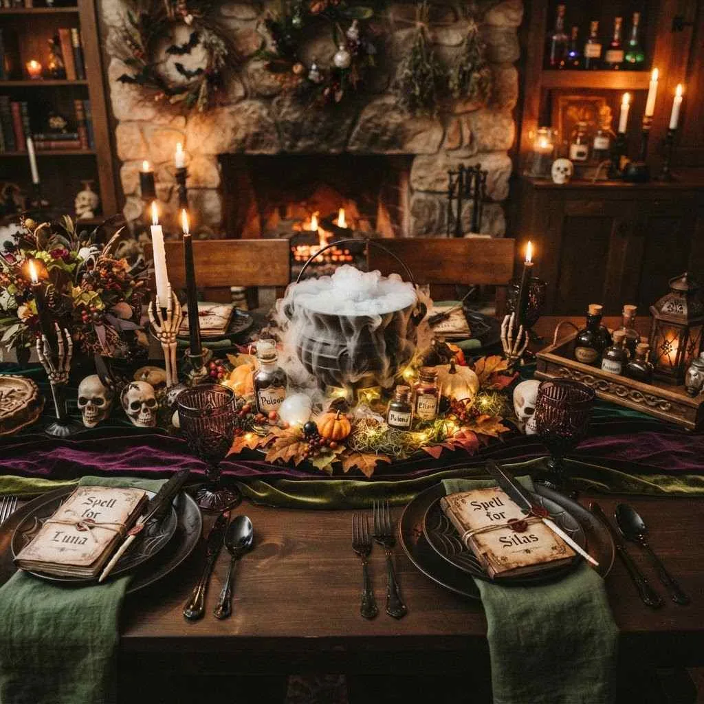 4. Witch's Cauldron Dinner Table