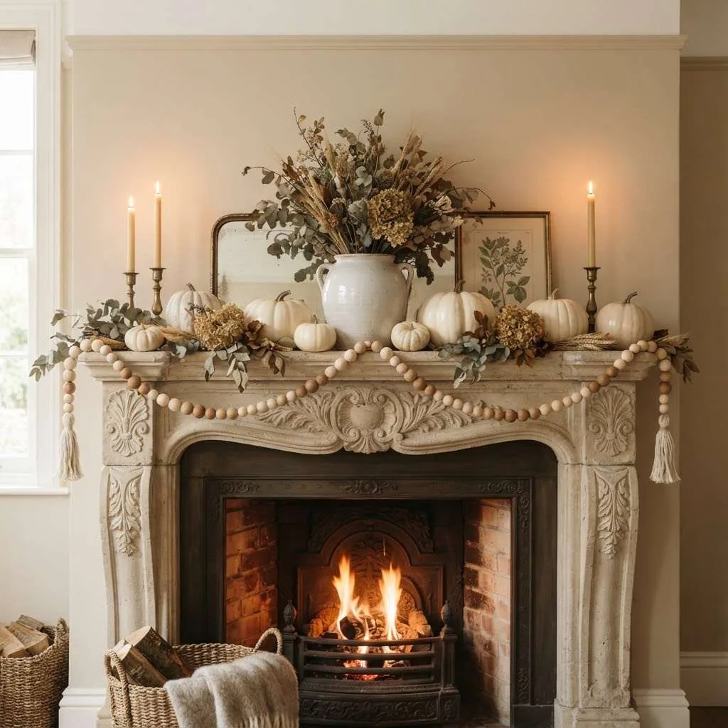 Fall Neutral Decor Ideas: 15 Cozy Ways to Warm Up Your Home This Season 6 Wooden Bead Garlands