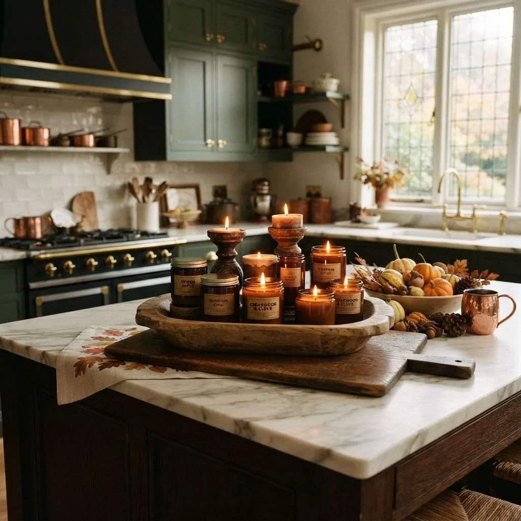 15 Fall Kitchen Decor Ideas That Bring Cozy Autumn Vibes Home 14 Use Candles in Fall-Inspired Scents