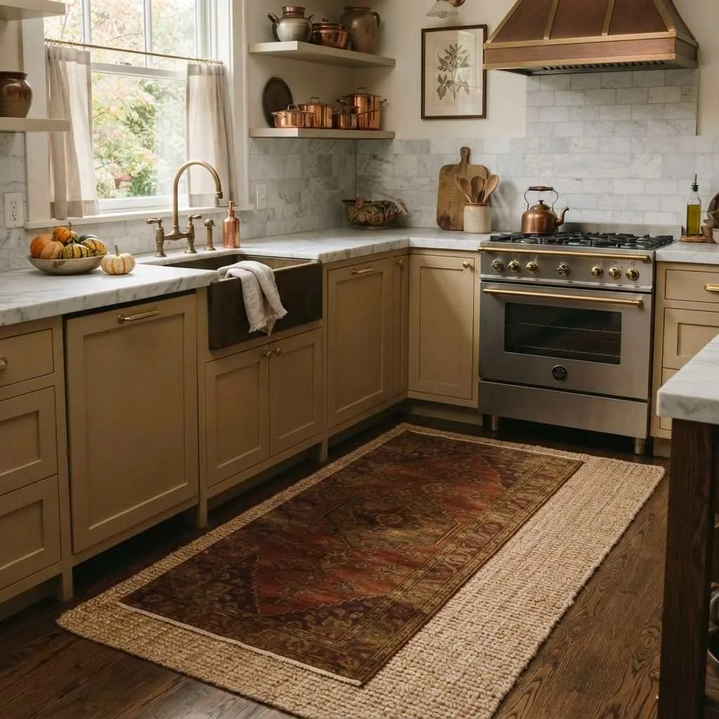 15 Fall Kitchen Decor Ideas That Bring Cozy Autumn Vibes Home 16 Layer Area Rugs in Fall Tones