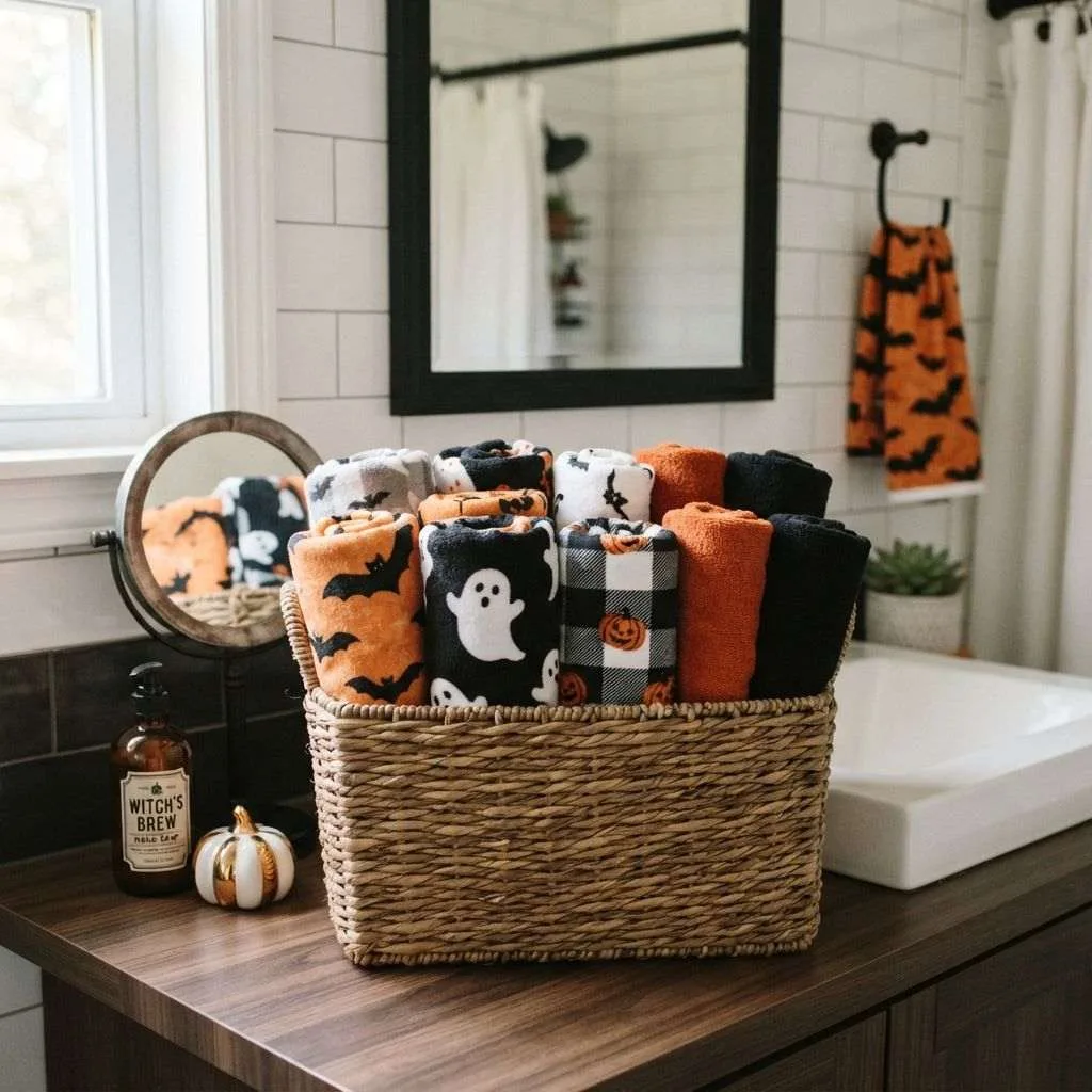 Black and Orange Towel Sets