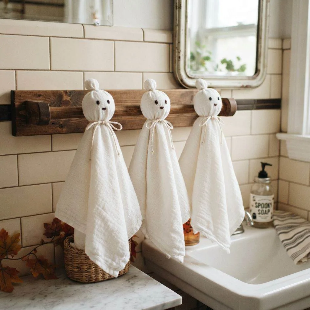 Ghostly Hand Towel Toppers