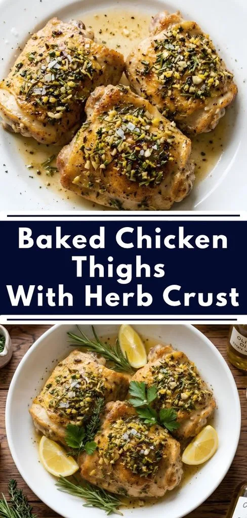 Baked Chicken Thighs with Herb Crust Recipe: Juicy, Golden & Super Easy! 2 Baked Chicken Thighs with Herb Crust Recipe